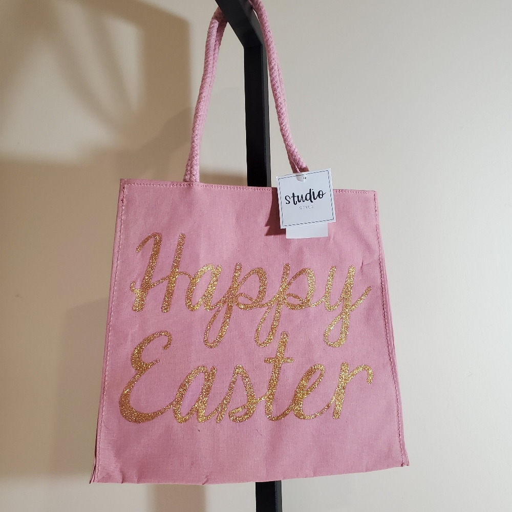Pink Easter Bag Studio Style Pink Happy Easter Bag Tote Reusable